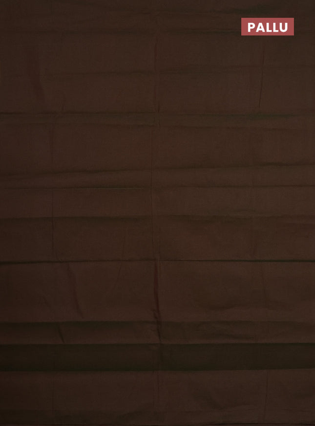 Chirala cotton saree dual shade of sap green and pale yellow with plain body and ikat blouse