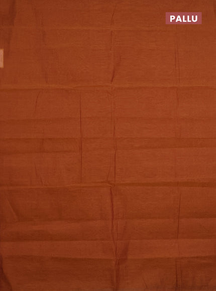 Chirala cotton saree dark mustard and maroon with plain body and self emboss & zari woven blouse