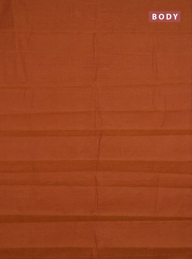 Chirala cotton saree dark mustard and maroon with plain body and zari woven blouse