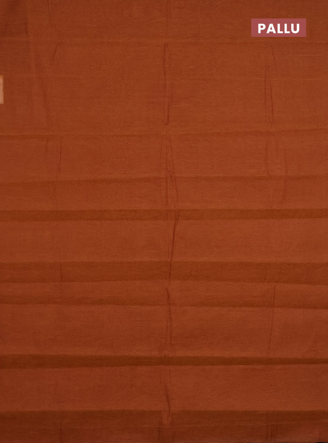 Chirala cotton saree dark mustard and maroon with plain body and zari woven blouse