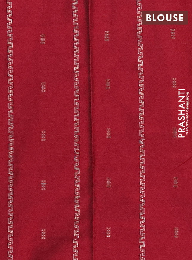 Chirala cotton saree dark mustard and maroon with plain body and zari woven blouse