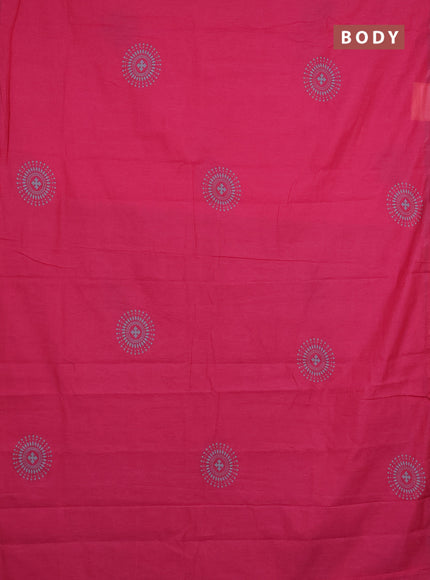 Chirala cotton saree pink and grey with butta prints and ikat blouse