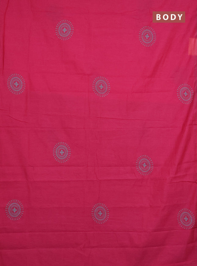 Chirala cotton saree pink and grey with butta prints and ikat blouse