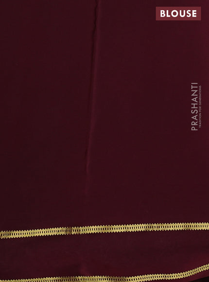 Pure mysore silk saree dark magenta pink with plain body and zari woven embroidery cut work border