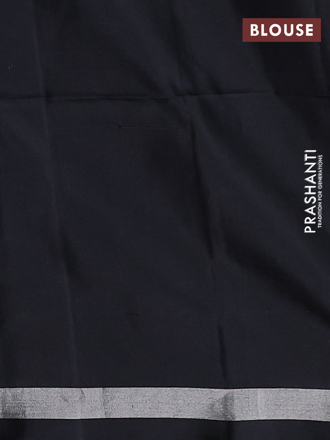 Ikat soft silk saree mustard yellow and black with allover ikat weaves and long silver zari woven border