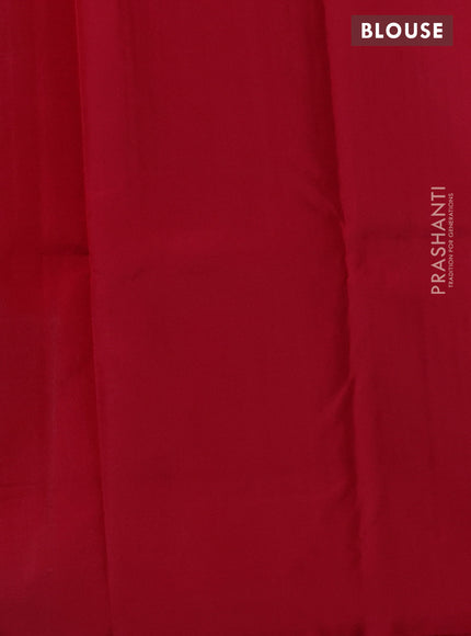 Pure kanchipuram silk saree teal green shade and redish pink with allover zari weaves and simple border