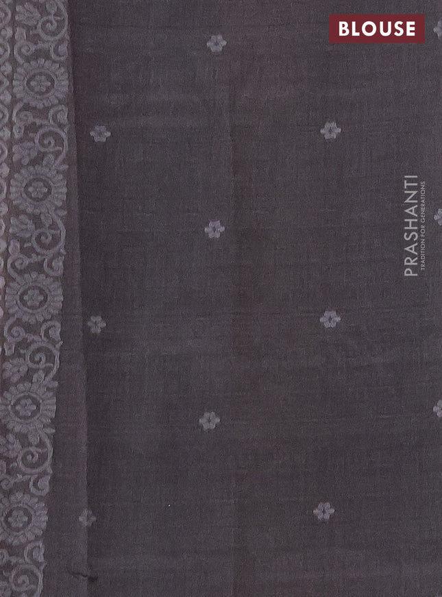 Sambalpuri semi silk saree wine shade and grey shade with allover thread woven ikat weaves and thread woven border