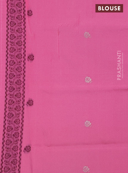 Sambalpuri semi silk saree pink with thread woven ikat buttas and thread woven border