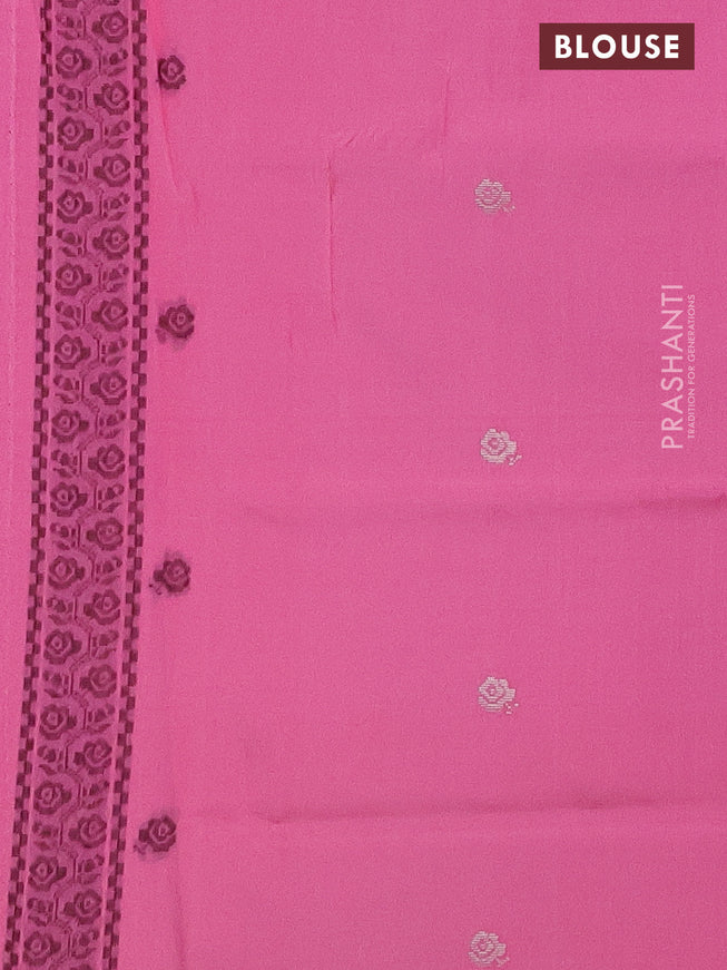 Sambalpuri semi silk saree pink with thread woven ikat buttas and thread woven border