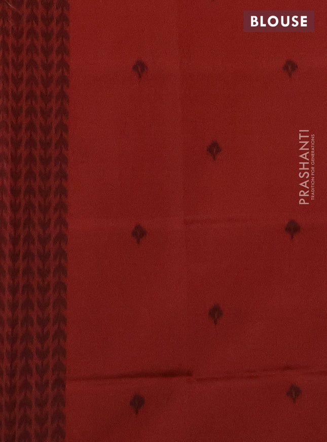 Sambalpuri semi silk saree pale orange and rustic orange with allover leheriya ikat weaves and patola printed border