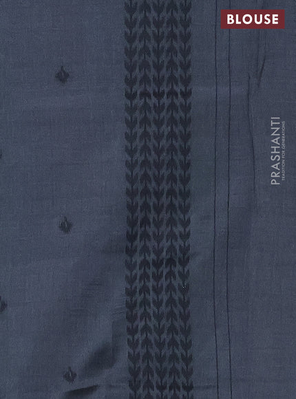 Sambalpuri semi silk saree pastel grey and grey with allover leheriya ikat weaves and patola printed border
