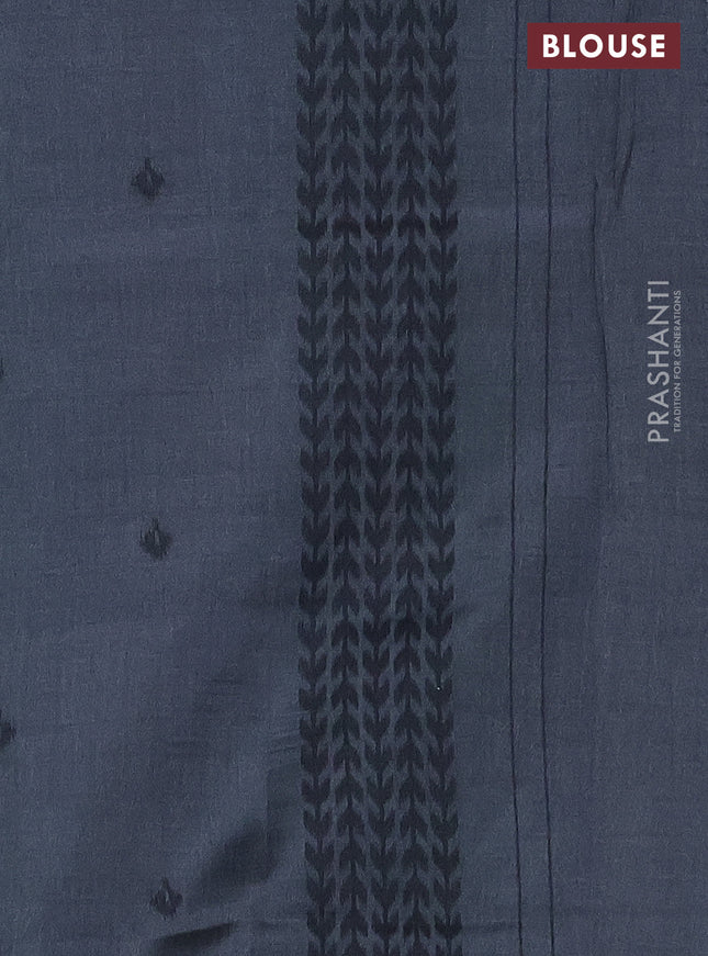 Sambalpuri semi silk saree pastel grey and grey with allover leheriya ikat weaves and patola printed border