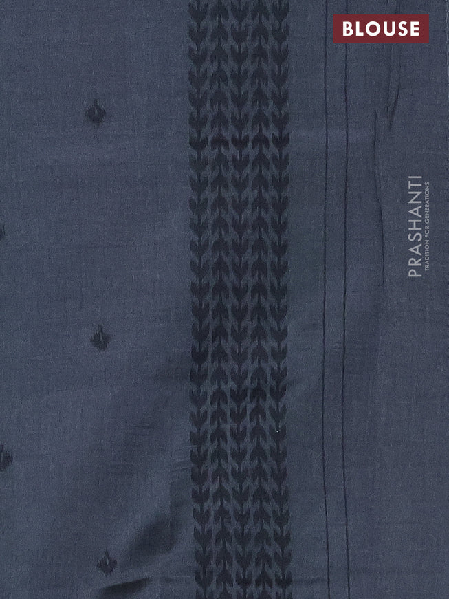Sambalpuri semi silk saree pastel grey and grey with allover leheriya ikat weaves and patola printed border