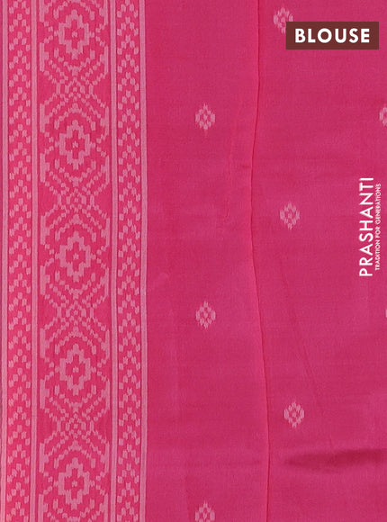 Sambalpuri semi silk saree grey shade and candy pink with allover thread woven ikat weaves and thread woven border