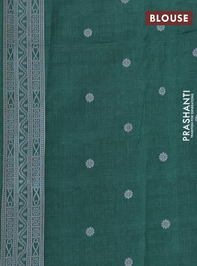 Sambalpuri semi silk saree maroon shade and green with allover thread woven ikat weaves and thread woven border