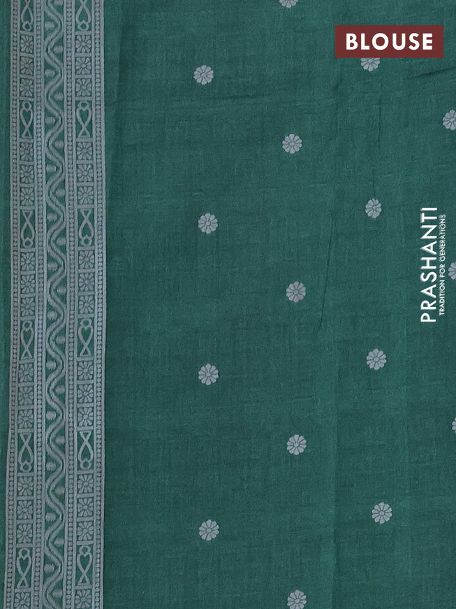 Sambalpuri semi silk saree maroon shade and green with allover thread woven ikat weaves and thread woven border