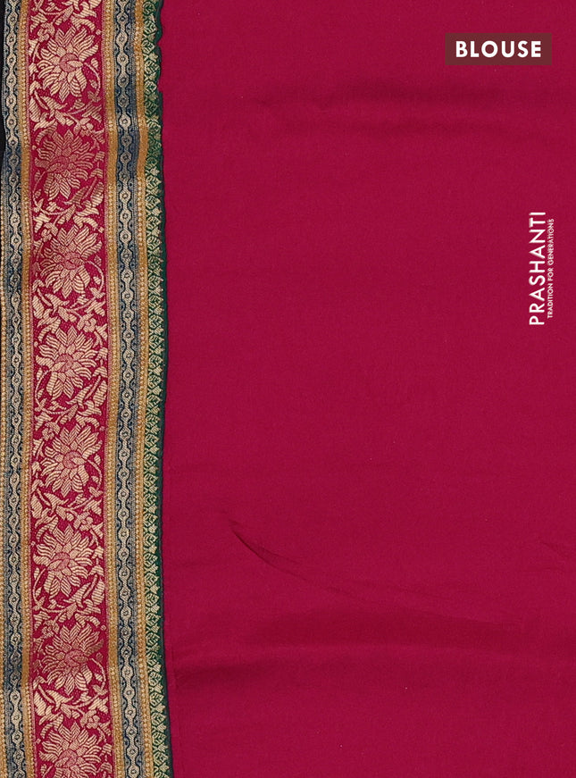 Banarasi silk saree mauve pink and pink with allover position prints and printed border