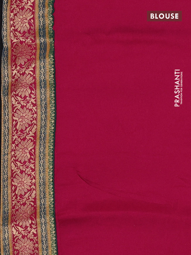 Banarasi silk saree mauve pink and pink with allover position prints and printed border