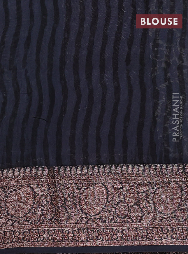 Chanderi silk cotton saree beige grey and elephnat grey with allover prints and banarsi style border