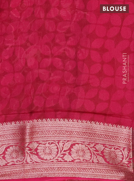 Chanderi silk cotton saree wine shade and pink with allover kalamkari prints and banarsi style border
