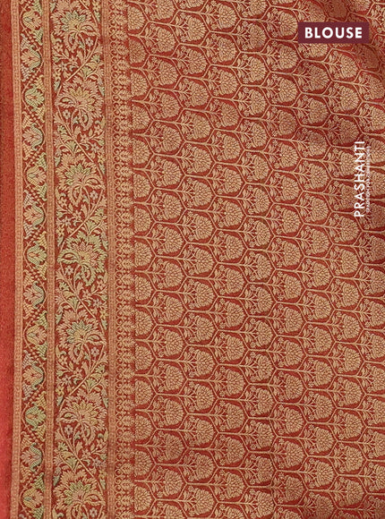 Banarasi silk saree beige and maroon with allover position prints and printed border