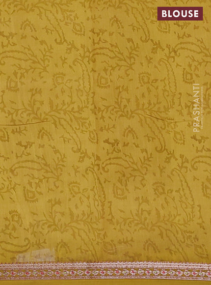 Chanderi silk cotton saree lime green with allover geometric prints and banarasi style border