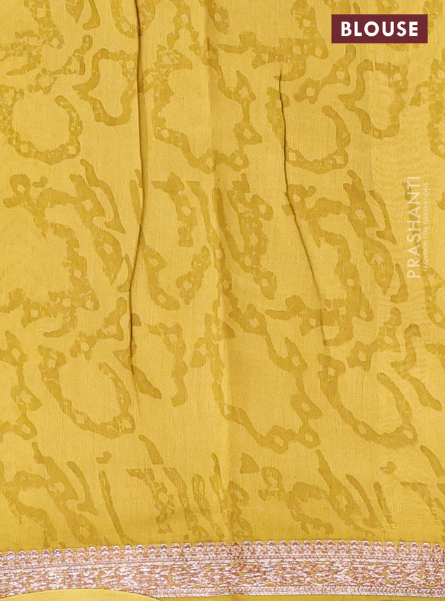 Chanderi silk cotton saree sandal mustard shade and green shade with allover prints and banarasi style border