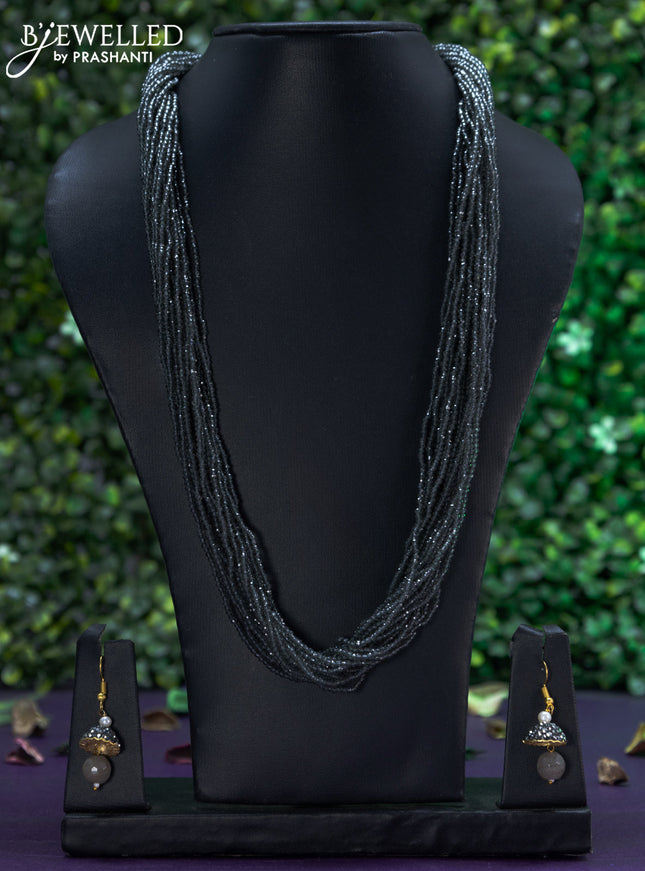 Jaipur multilayer grey beaded necklace
