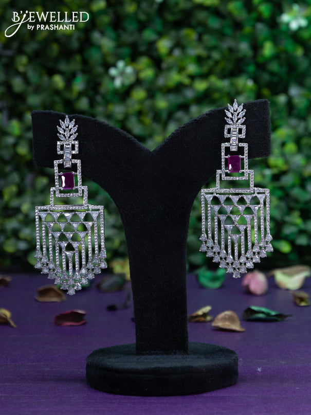 Zircon earring with cz stones