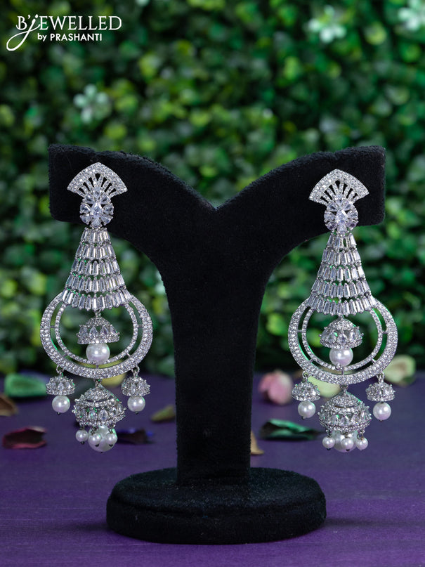 Zircon earring with cz stones
