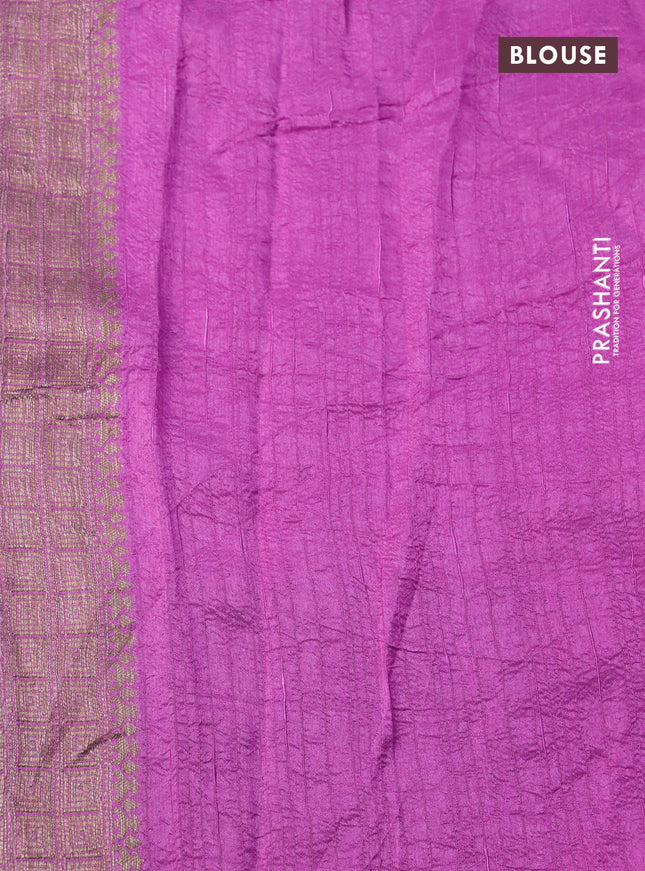 Semi banarasi tussar saree mauve pink with woven buttas and woven border