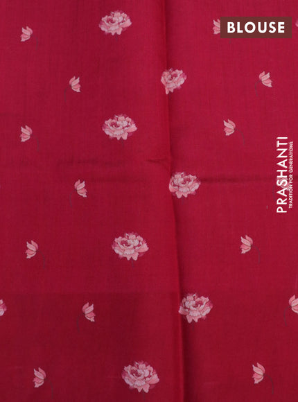 Banarasi silk saree maroon with allover zari woven brocade weaves and floral digital printed border