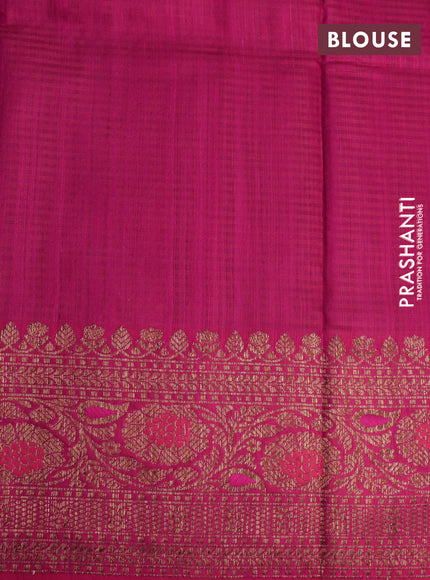 Banarasi handloom dupion silk saree magenta pink and red with woven buttas and woven border