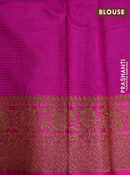 Banarasi handloom dupion silk saree blue and pink with woven buttas and woven border