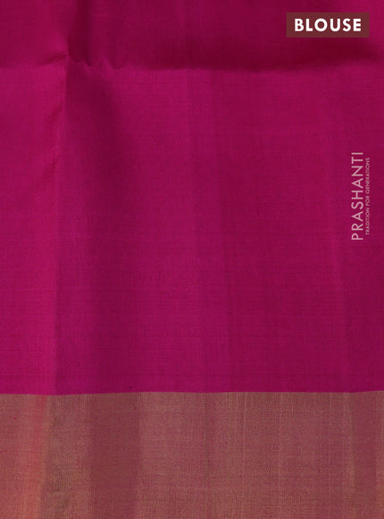 Pure raw silk saree mustard yellow and pink with zari woven buttas and zari woven border