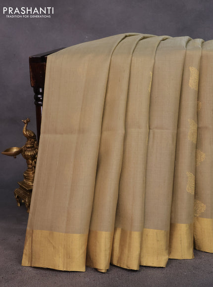 Pure raw silk saree elaichi green and pink with zari woven buttas and zari woven border