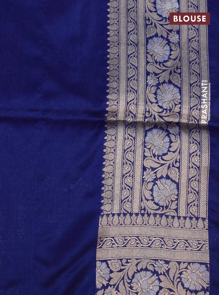 Banarasi uppada silk saree blue with allover zari woven brocade weaves and zari woven border