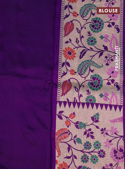 Banarasi uppada silk saree violet with allover zari weaves and rich zari woven border