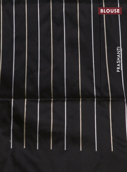 Banarasi uppada silk saree black with allover silver & zari weaves and zari woven border