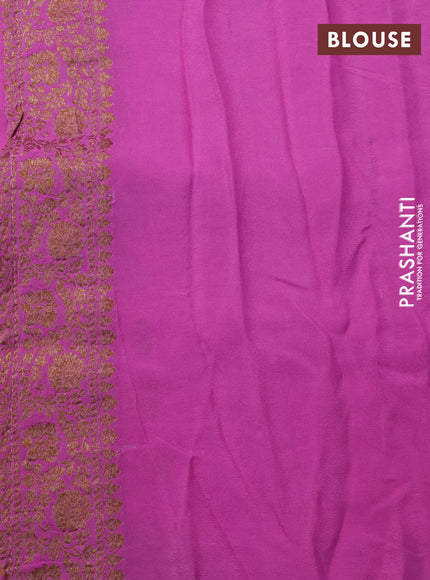 Banarasi semi crepe saree lotus pink with allover woven buttas and woven border