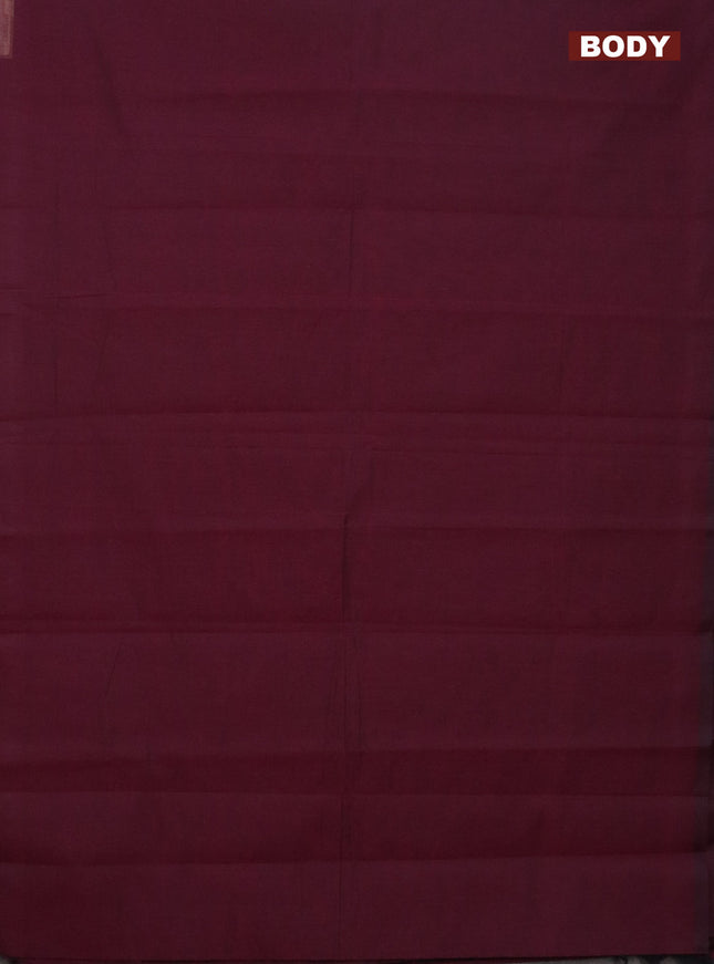 Chirala cotton saree dark magenta pink and multi colour with plain body and kalamkari blouse