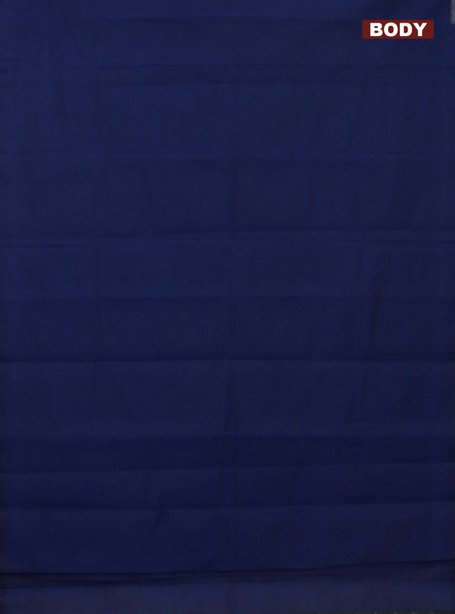 Chirala cotton saree peacock blue and multi colour with plain body and kalamkari blouse