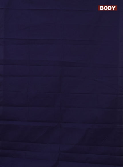 Chirala cotton saree navy blue and maroon with plain body and kalamkari blouse