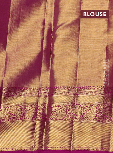 Pure kanchipuram tissue silk saree dual shade of pink with allover zari woven brocade weaves and rich zari woven border