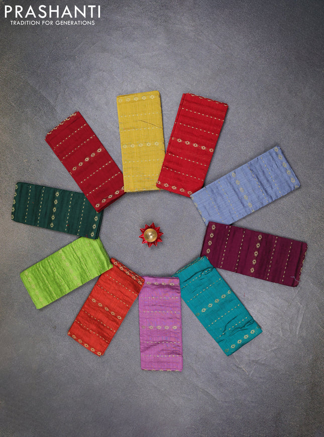 Raw silk blouse bit multi colour and pack of 10
