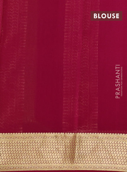 Pure mysore silk saree light green and pink with allover zari stripe pattern and zari woven border