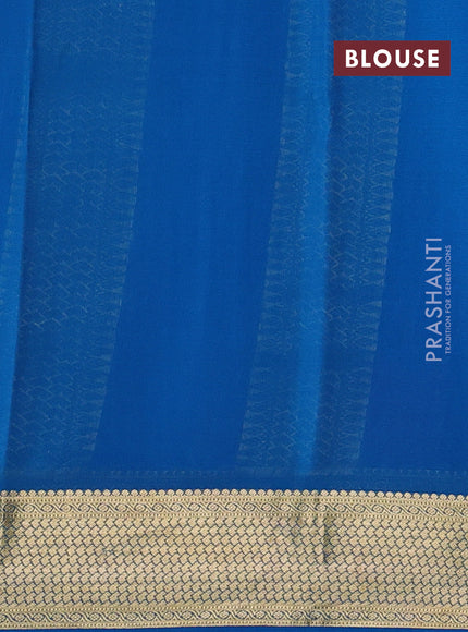 Pure mysore silk saree tomato pink and cs blue with allover zari stripe pattern and zari woven border