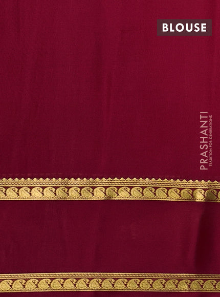 Pure mysore silk saree pink with plain body and rettapet zari woven border