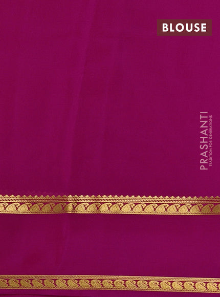 Pure mysore silk saree pink with plain body and rettapet zari woven border