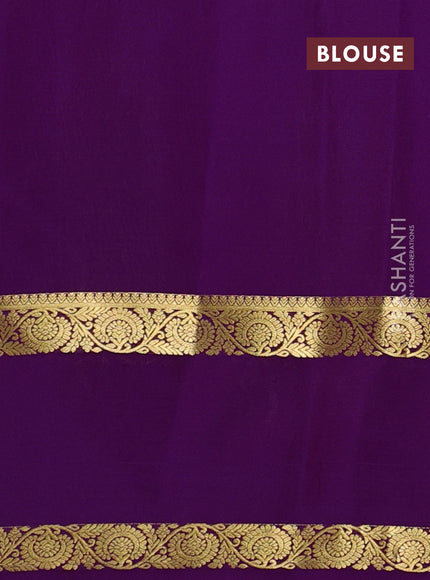 Pure mysore silk saree purple with allover thread & zari woven buttas and rettapet zari woven border